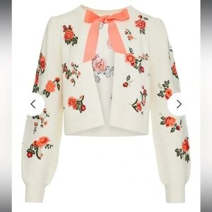 Alice and Olivia Kitty floral sweater sz M. $595